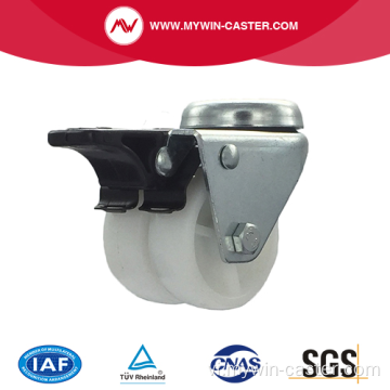 Vật liệu PP xoay 2 inch rỗng với phanh Caster đôi nhỏ